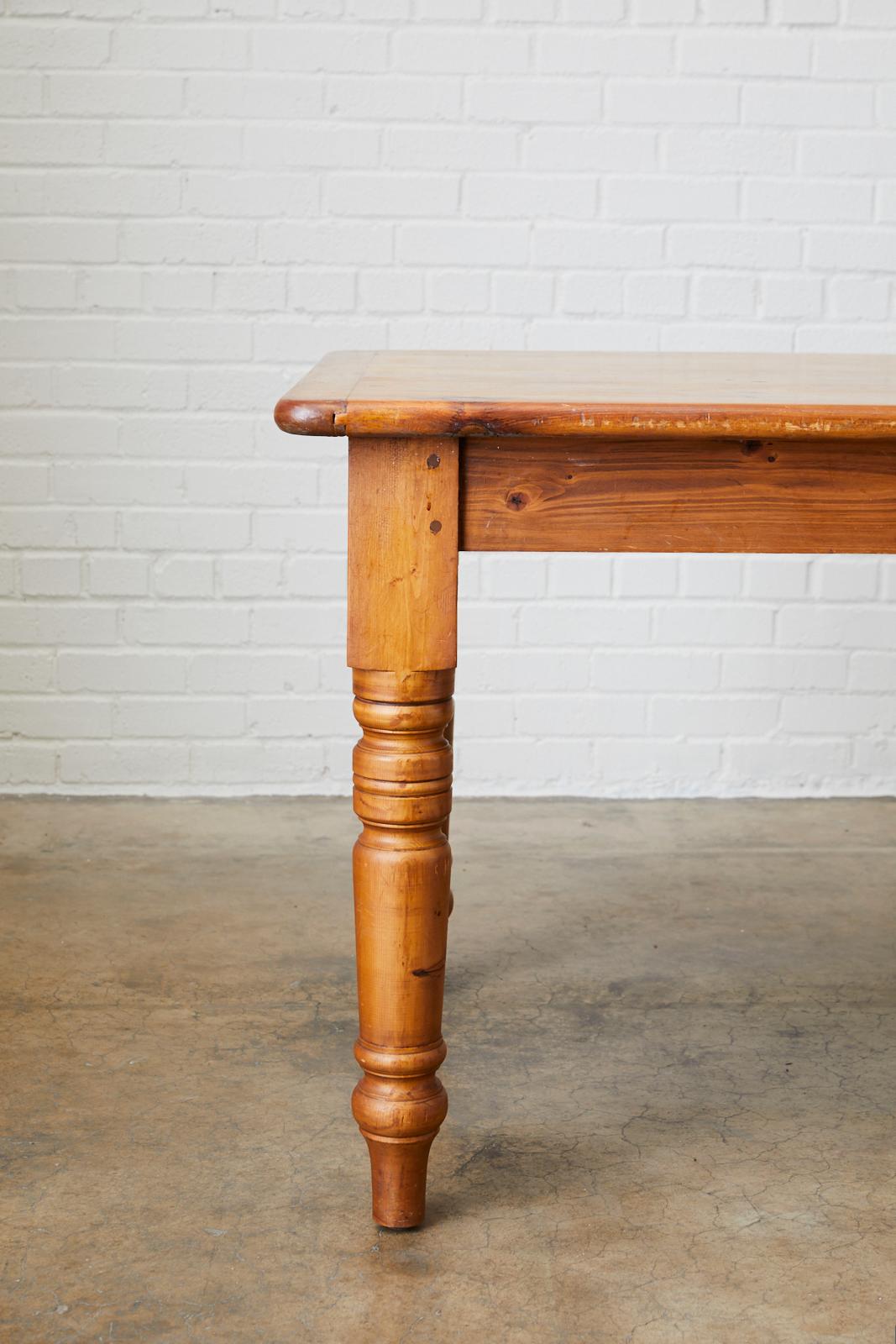 English Country Pine Farmhouse Dining Table 8