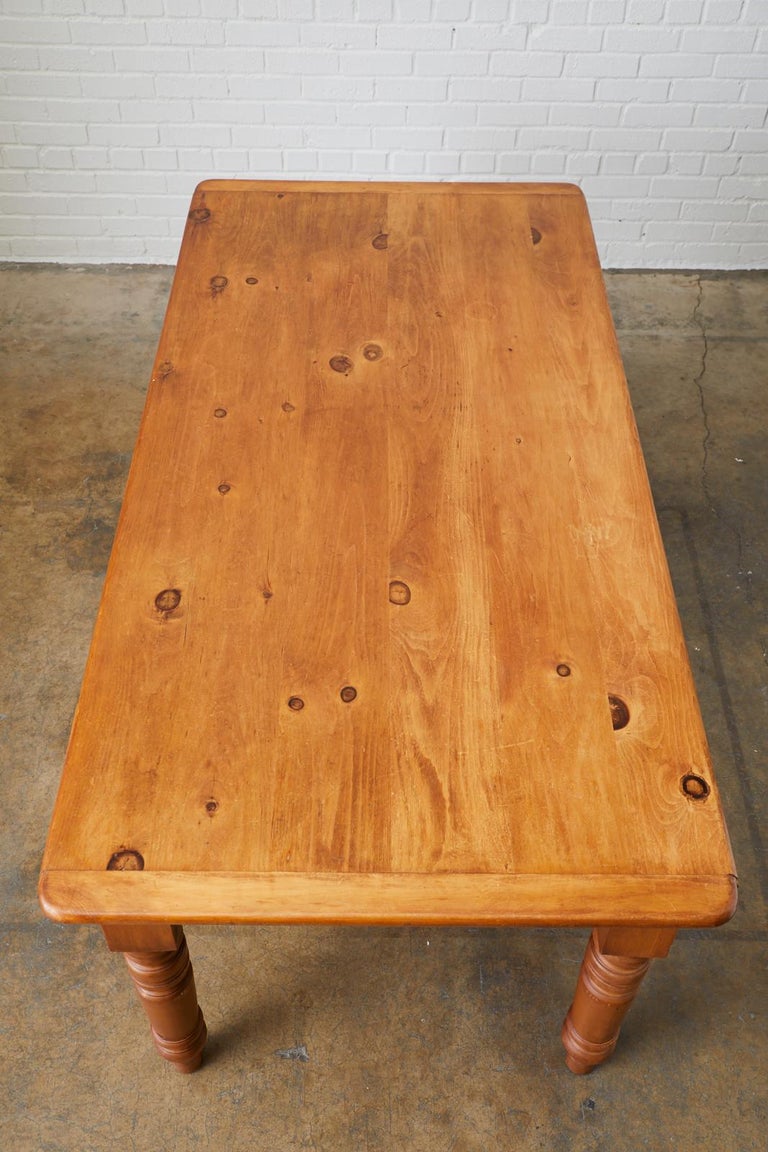 English Country Pine Farmhouse Dining Table For Sale at 1stDibs
