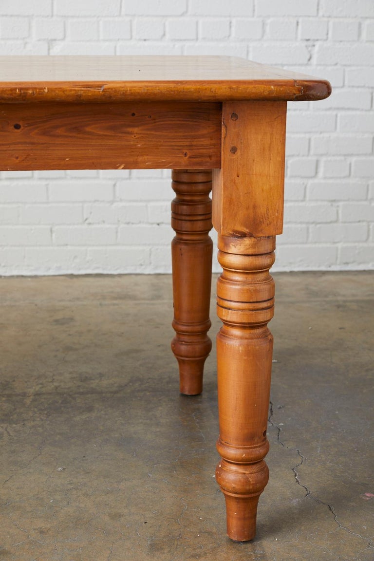 English Country Pine Farmhouse Dining Table For Sale at 1stDibs