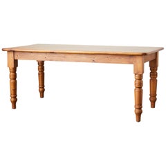 English Country Pine Farmhouse Dining Table