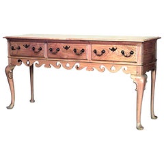 English Country Queen Anne Style Country Pine Sideboard