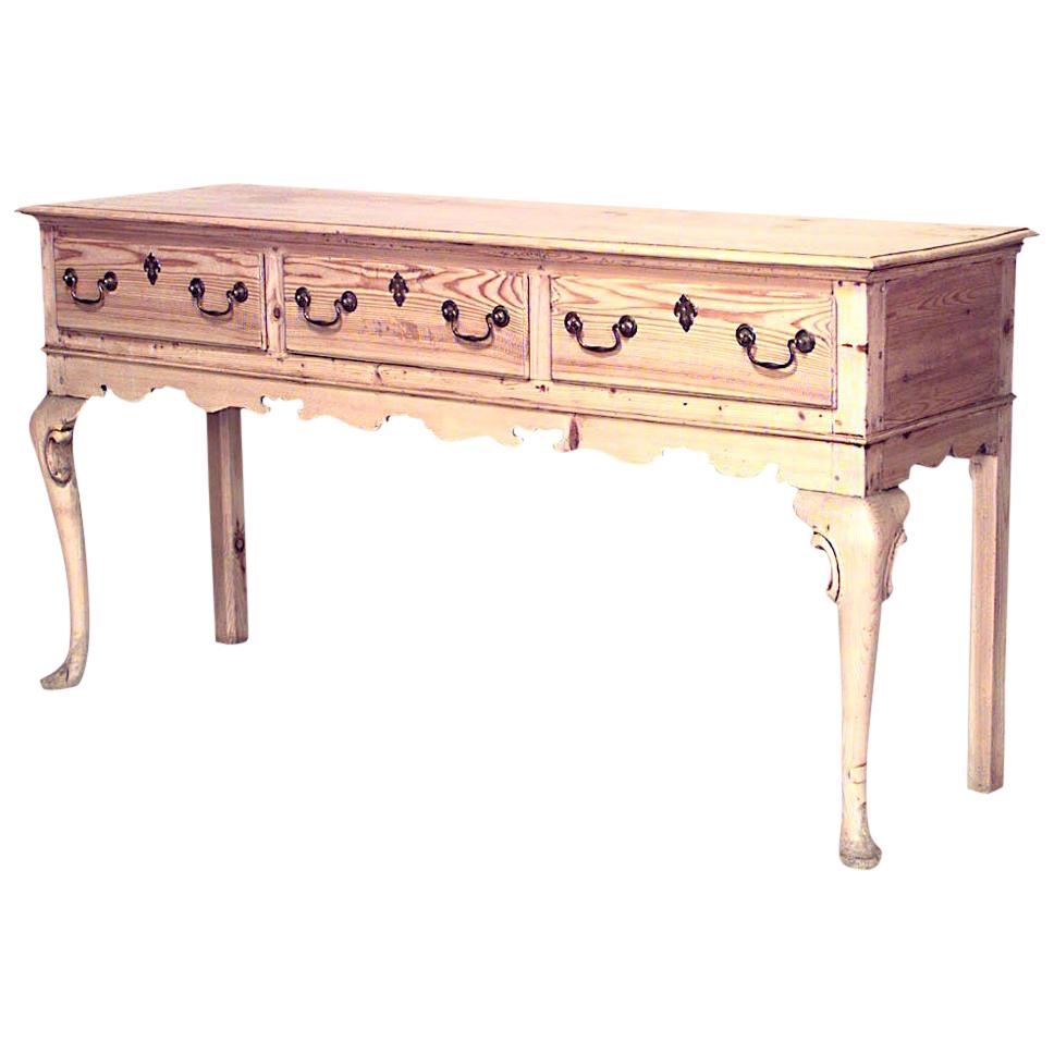 English Queen Anne Country Style Pine Sideboard For Sale