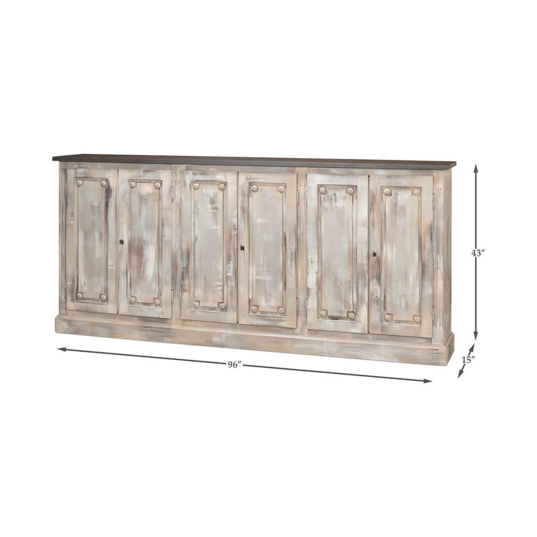 English Country Stone Painted Top Sideboard For Sale 2
