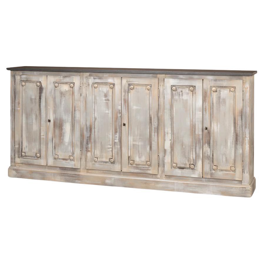 English Country Stone Painted Top Sideboard For Sale