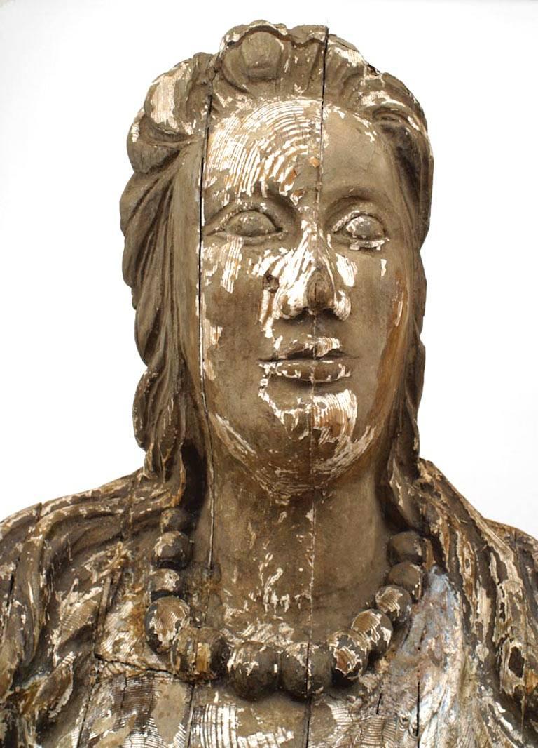 English Country Style '19th Century' Carved and Painted Figurehead In Good Condition For Sale In Queens, NY