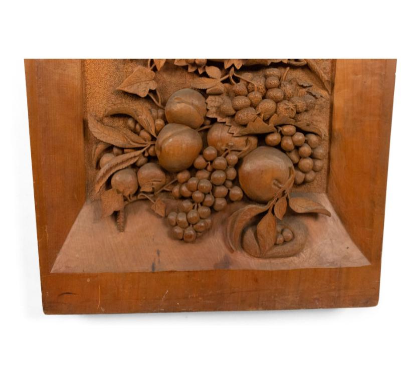 Hand-Carved English Country Style Carved Walnut Wall Plaque For Sale