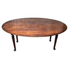 English Country Style Oak Oval Drop-leaf Dining Table
