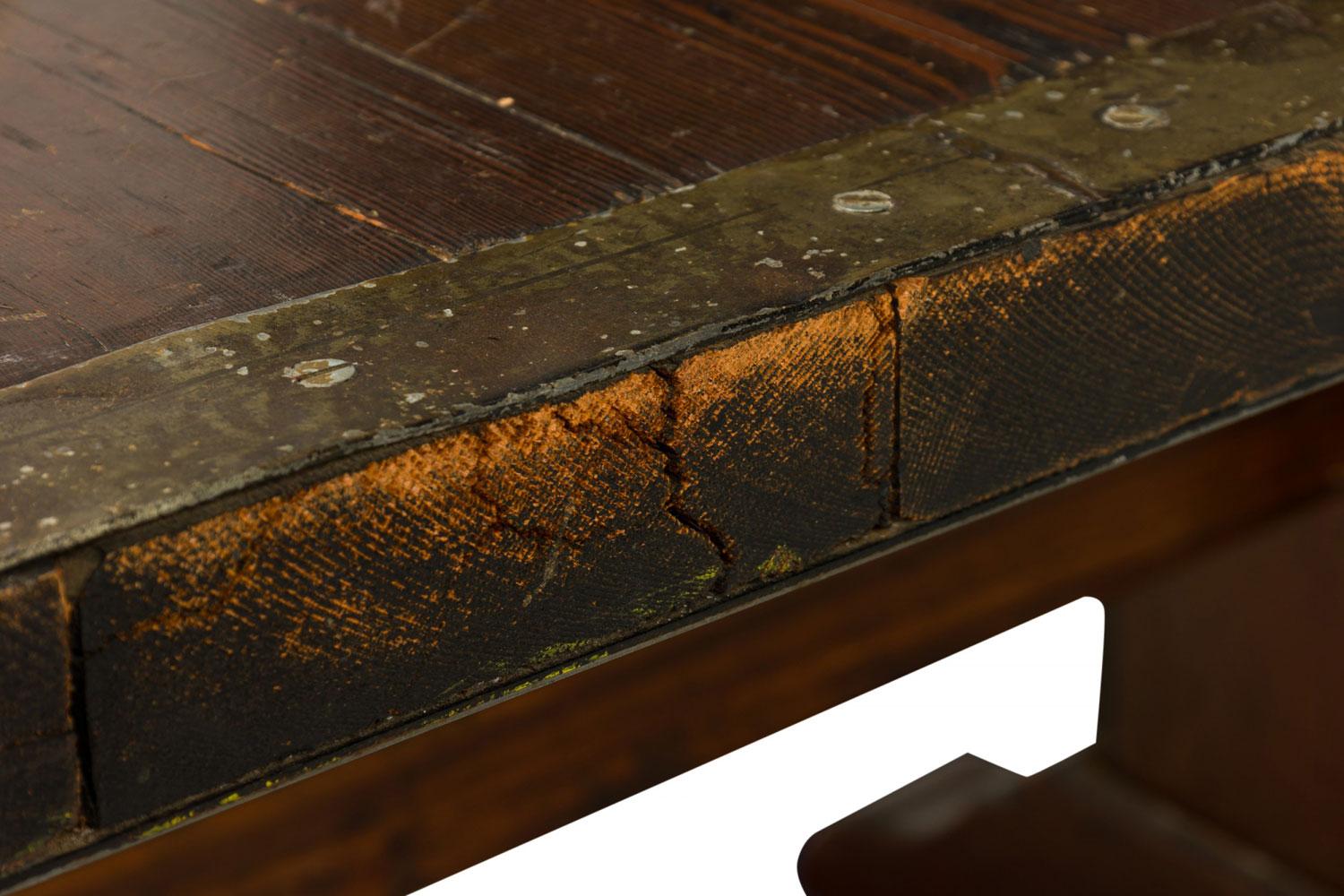 Tavolo da pranzo a cavalletto in Oak e ferro in stile country inglese in vendita 6