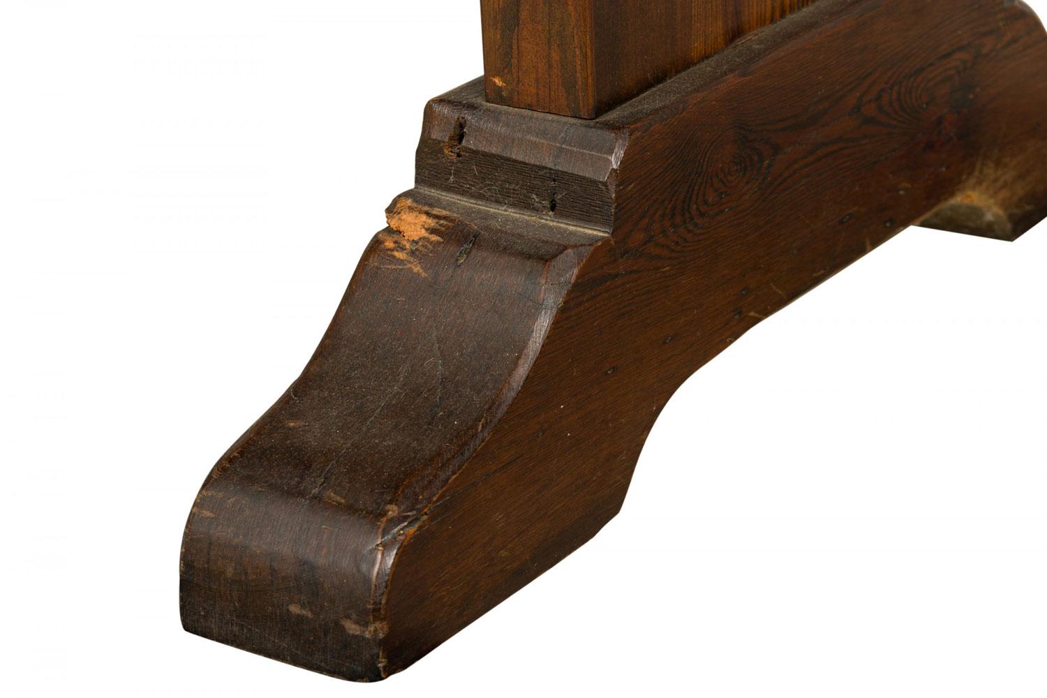 Tavolo da pranzo a cavalletto in Oak e ferro in stile country inglese in vendita 1