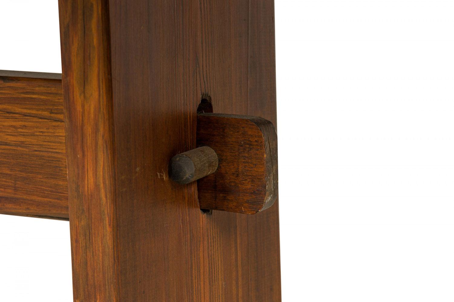 Tavolo da pranzo a cavalletto in Oak e ferro in stile country inglese in vendita 2