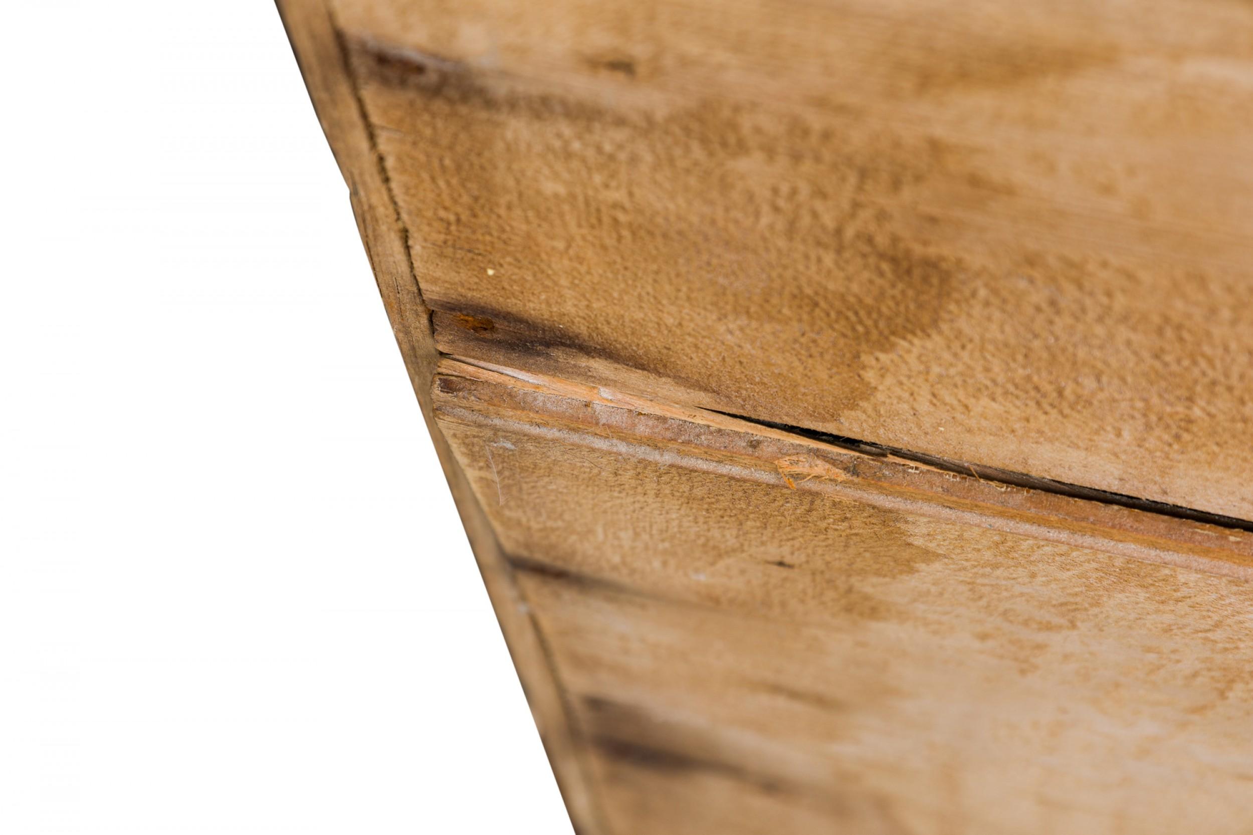 Brass English Country-Style Pine Wood Kneehole Desk For Sale