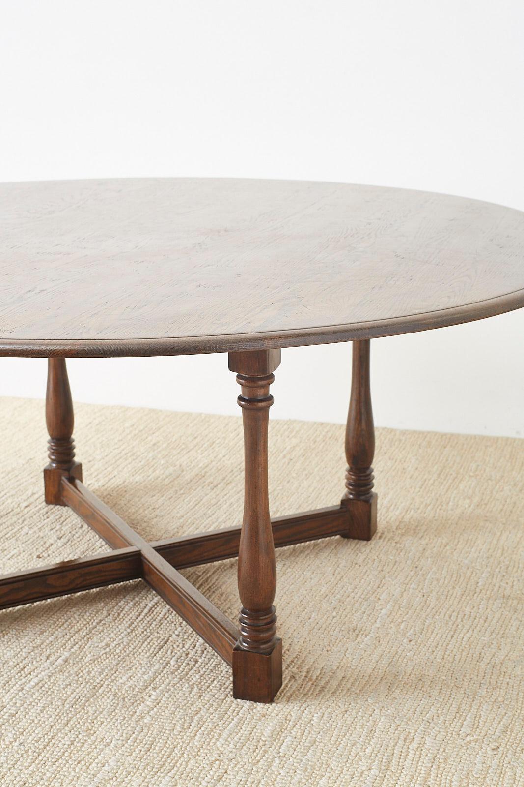 English Country Style Round Oak Dining Table 4