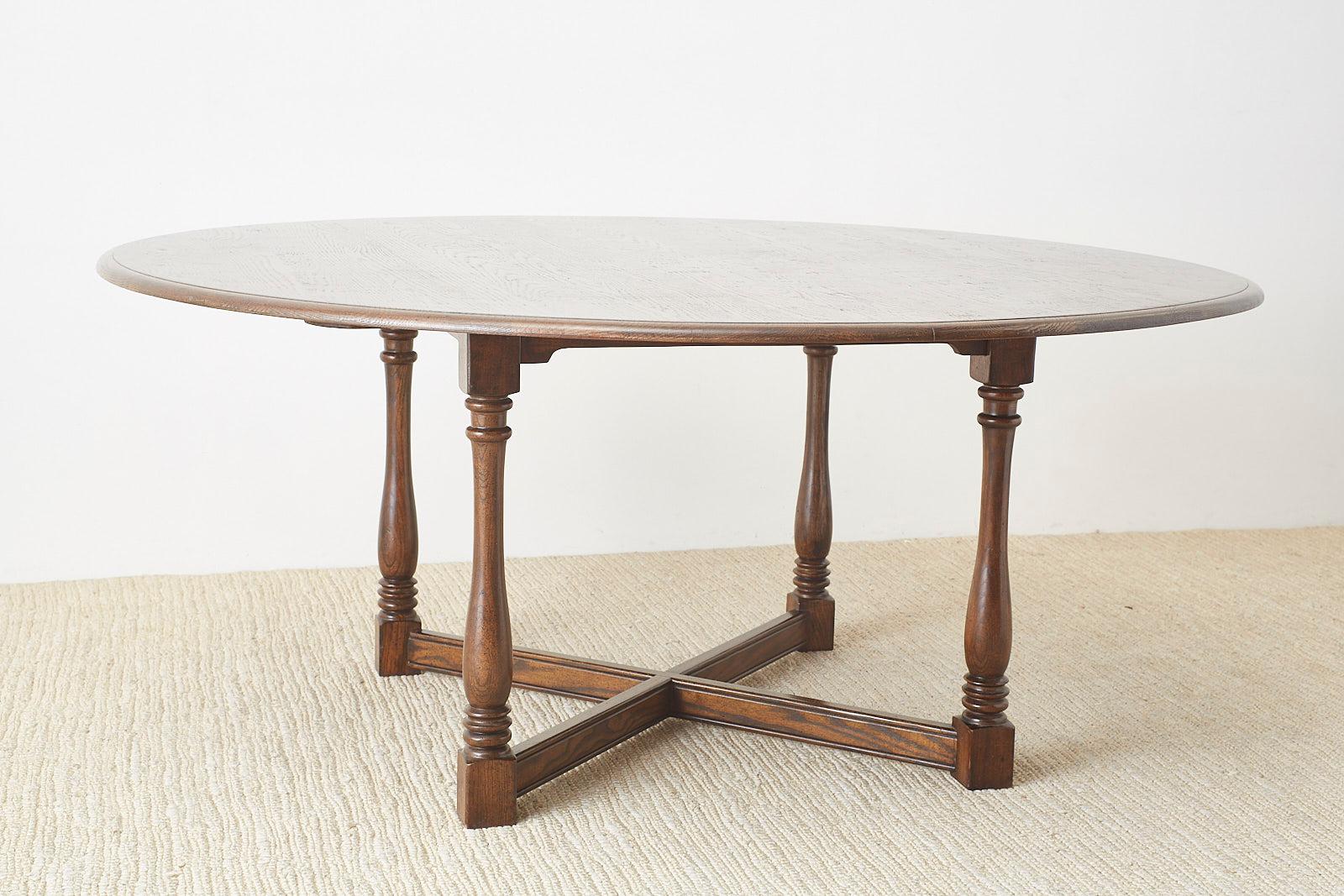 English Country Style Round Oak Dining Table 9