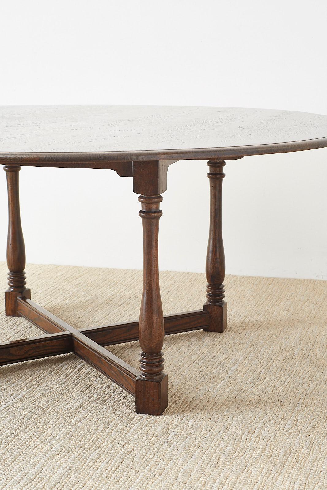 English Country Style Round Oak Dining Table 10