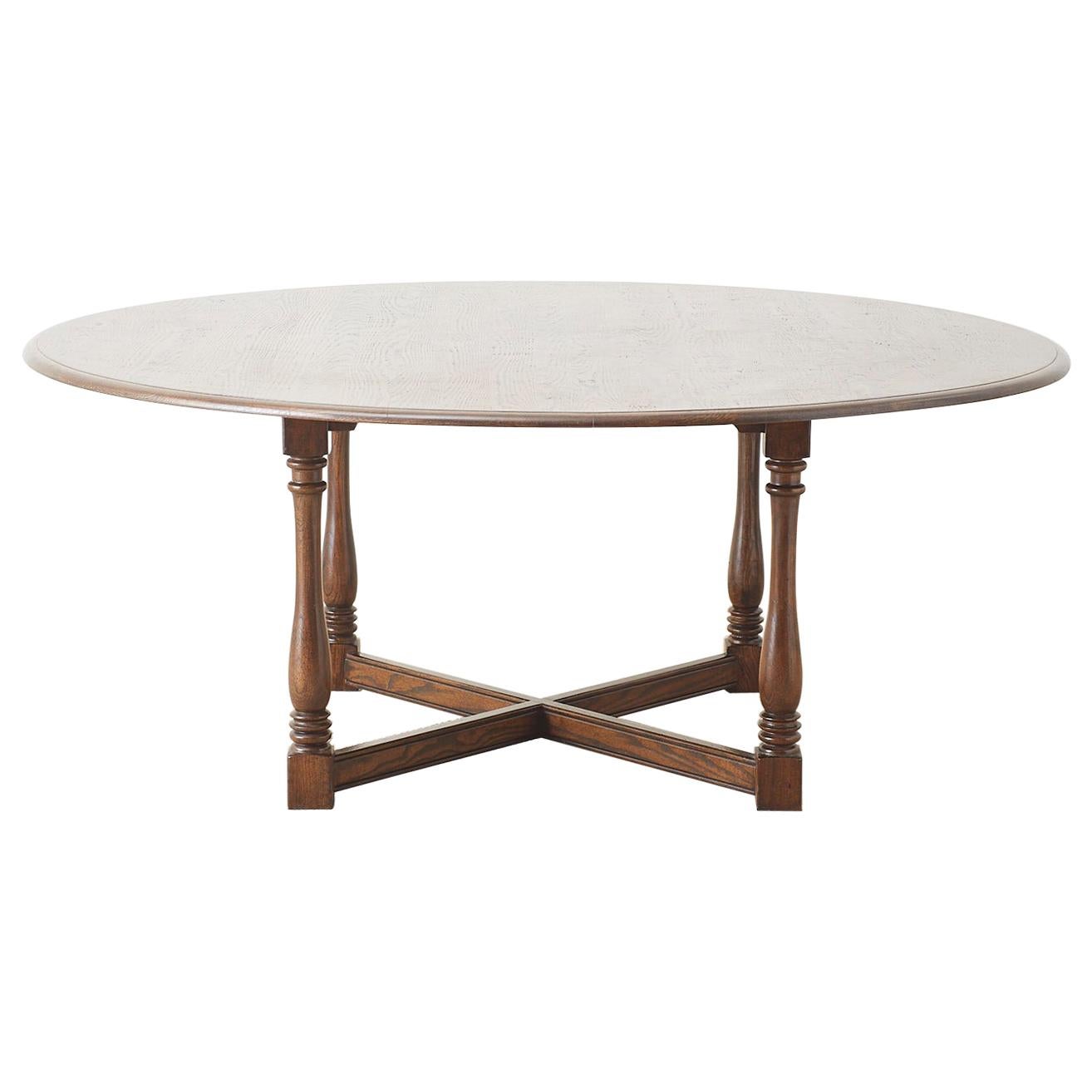 English Country Style Round Oak Dining Table