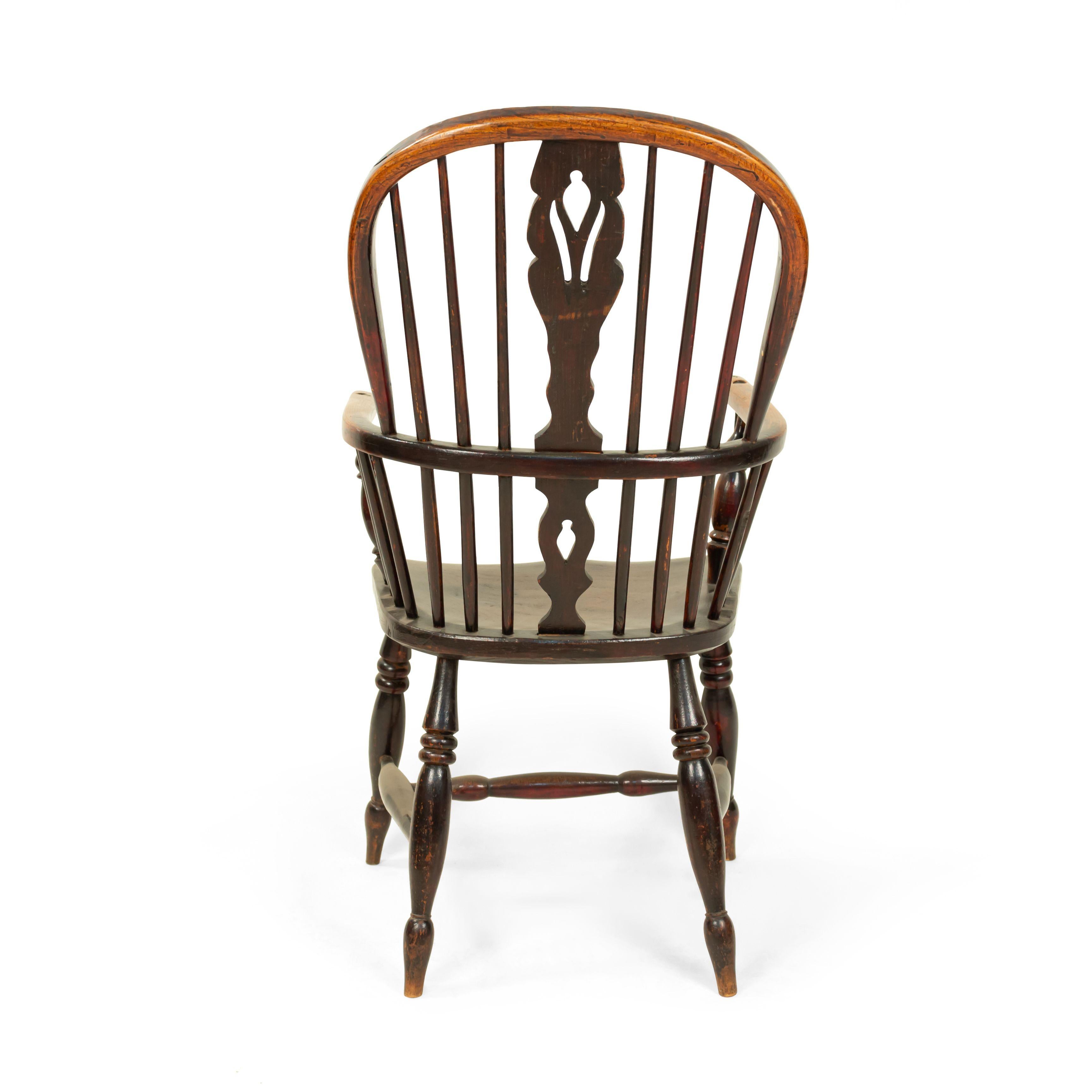 Wood English Country Windsor Armchair For Sale