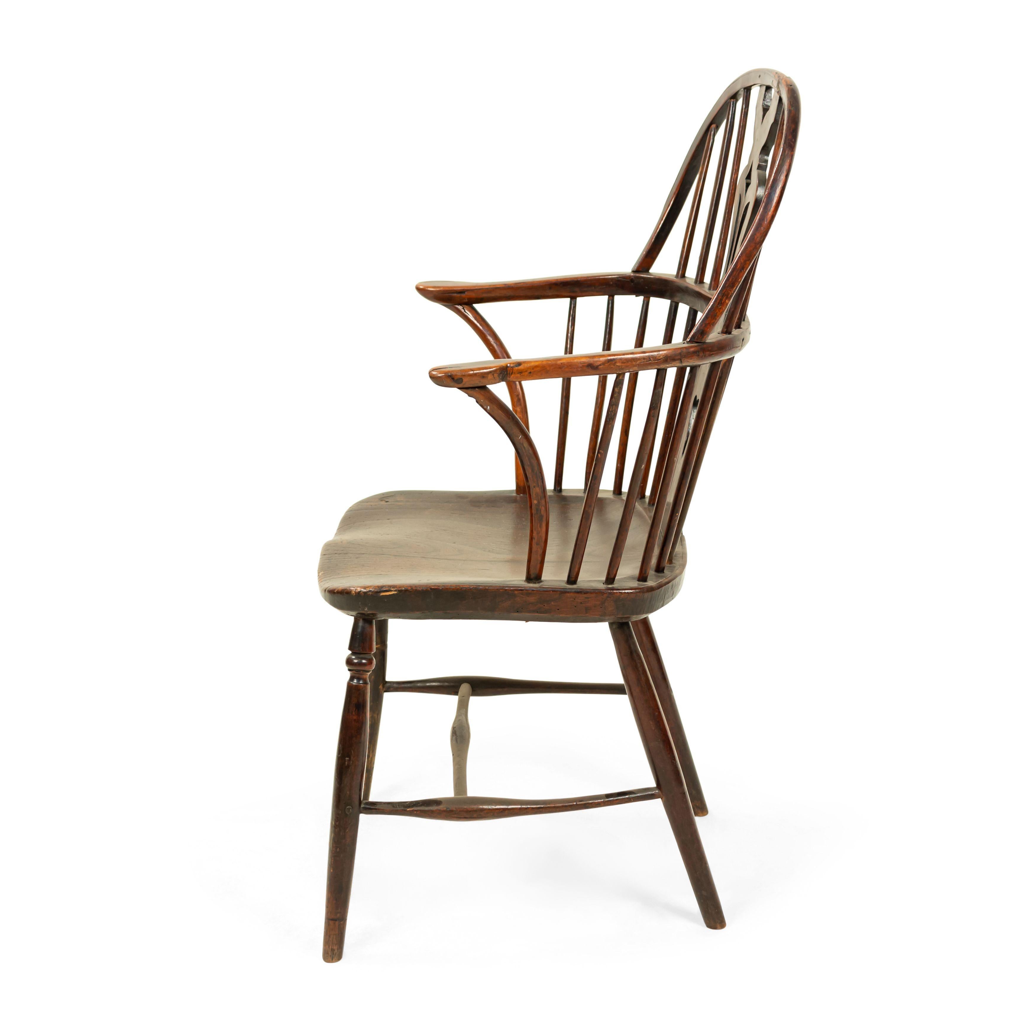 Wood English Country Windsor Armchair For Sale