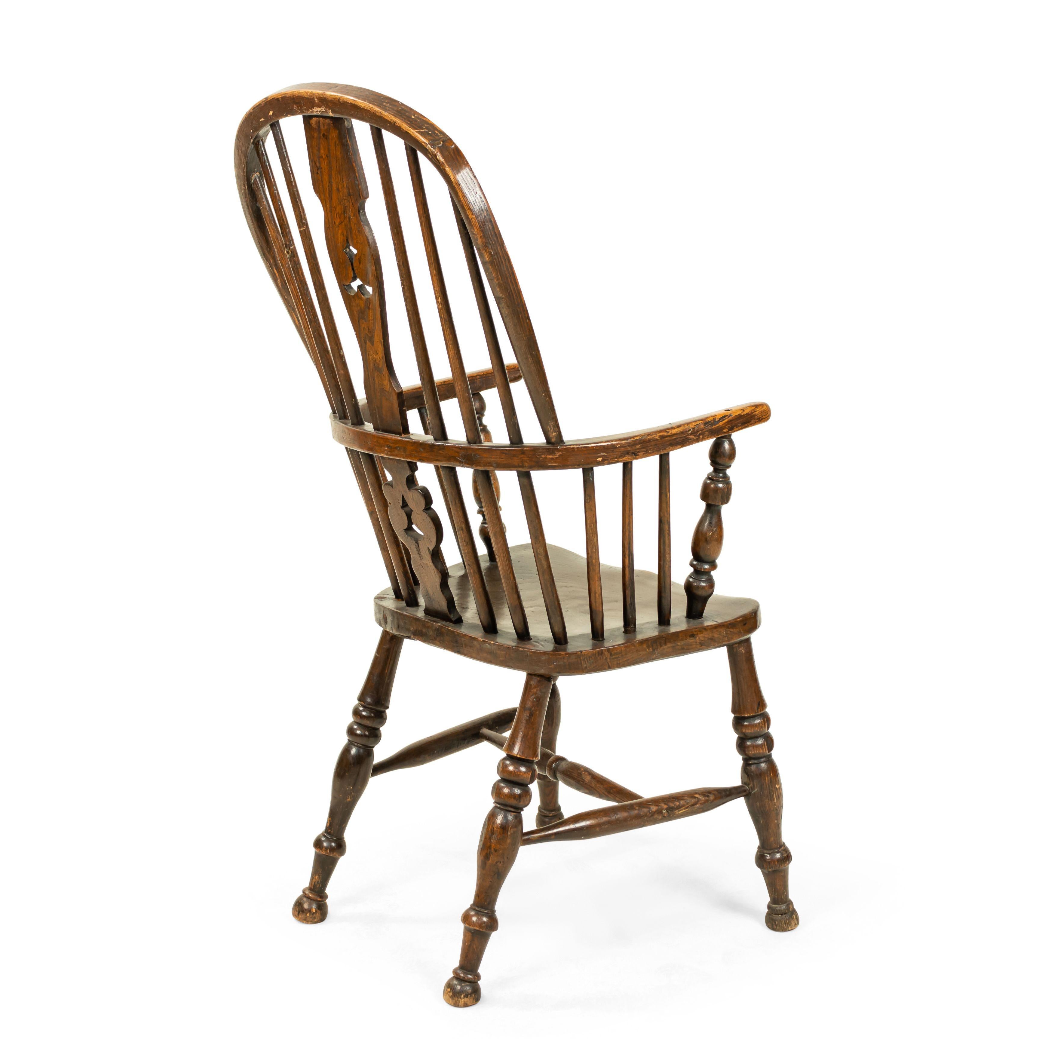 Wood English Country Windsor Spindle Armchair For Sale