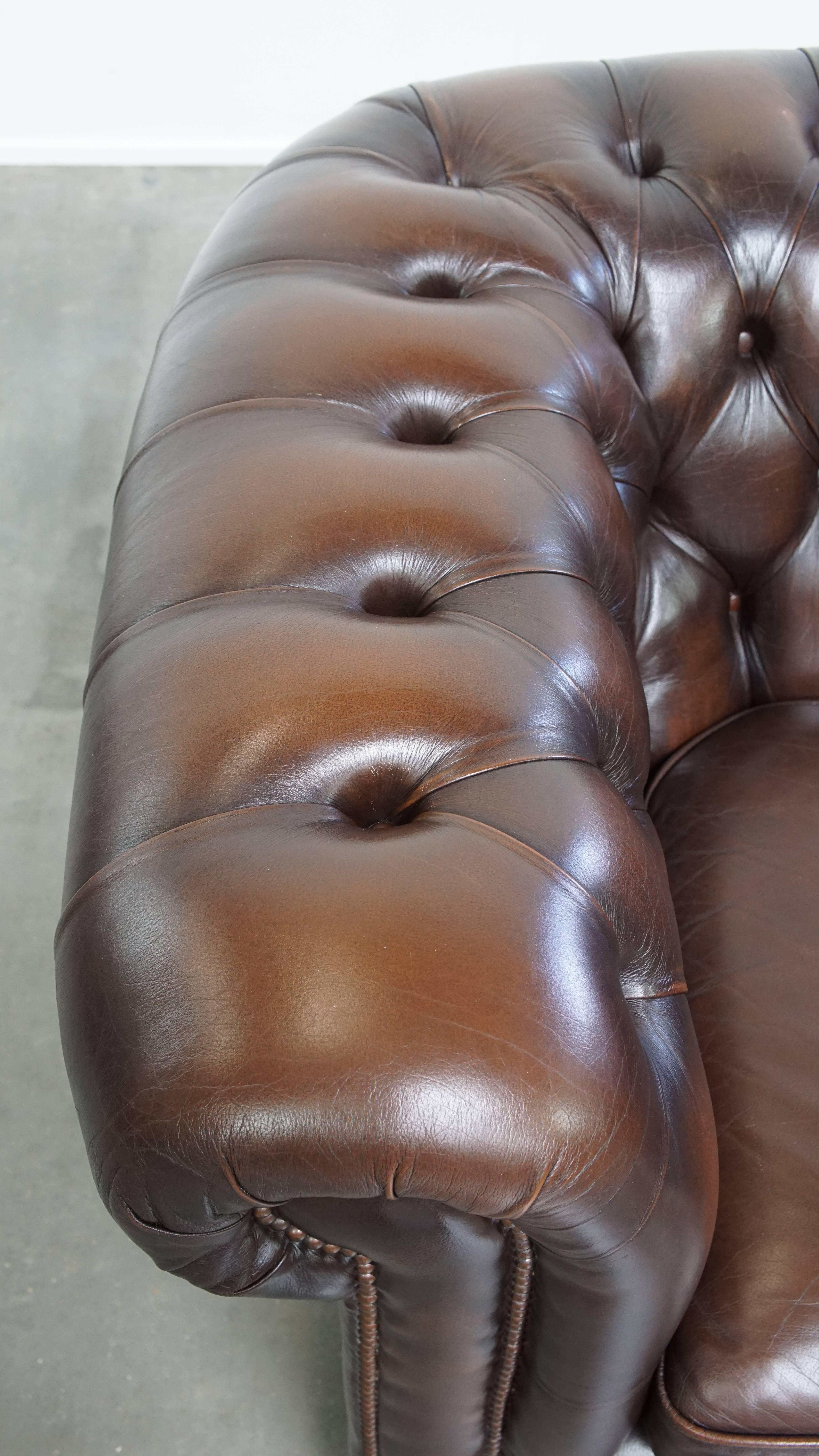 Fauteuil Chesterfield en cuir de vachette anglais en vente 1