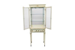 English Cream Colored Chinoiserie Display Case