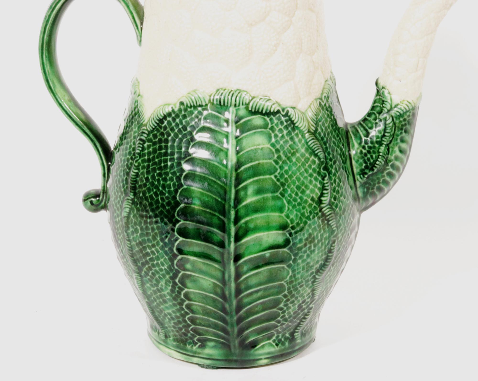Georgian English Creamware Pottery Cauliflower Coffee Pot and Cover For Sale