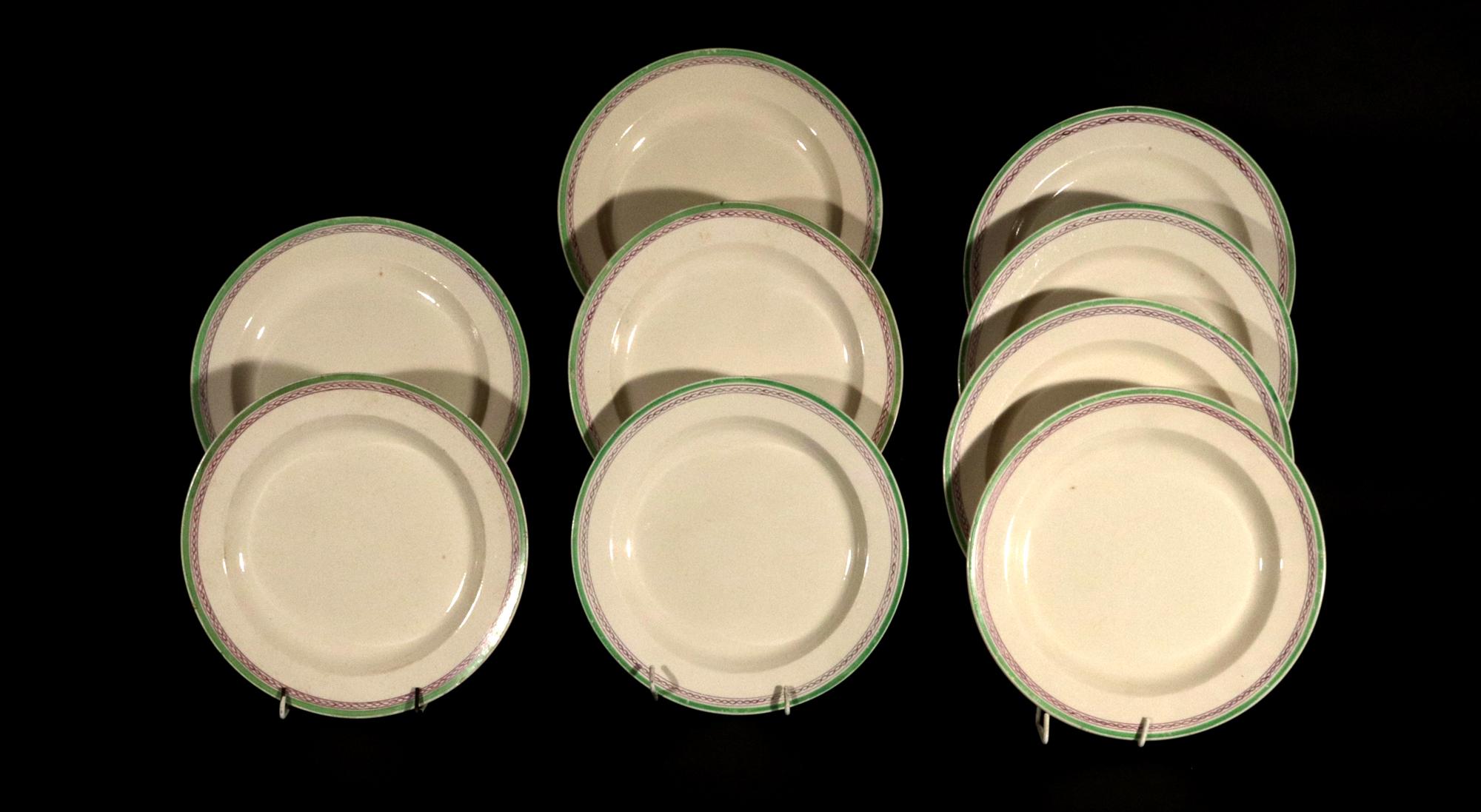 Englisches Dessertservice aus englischer Wedgwoodware-Keramik von Hicks Meigh & Co. (George IV.) im Angebot