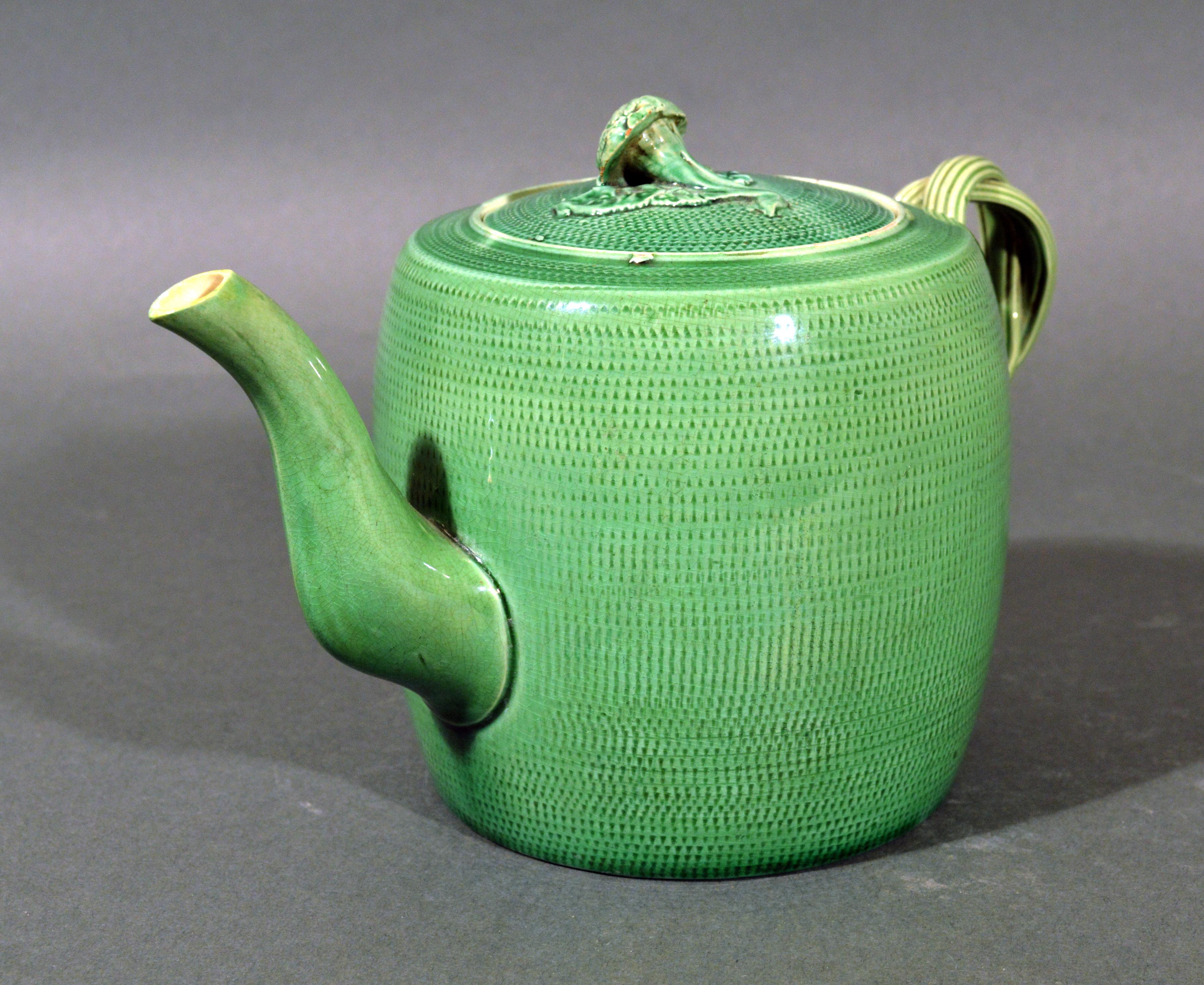 vintage green teapot