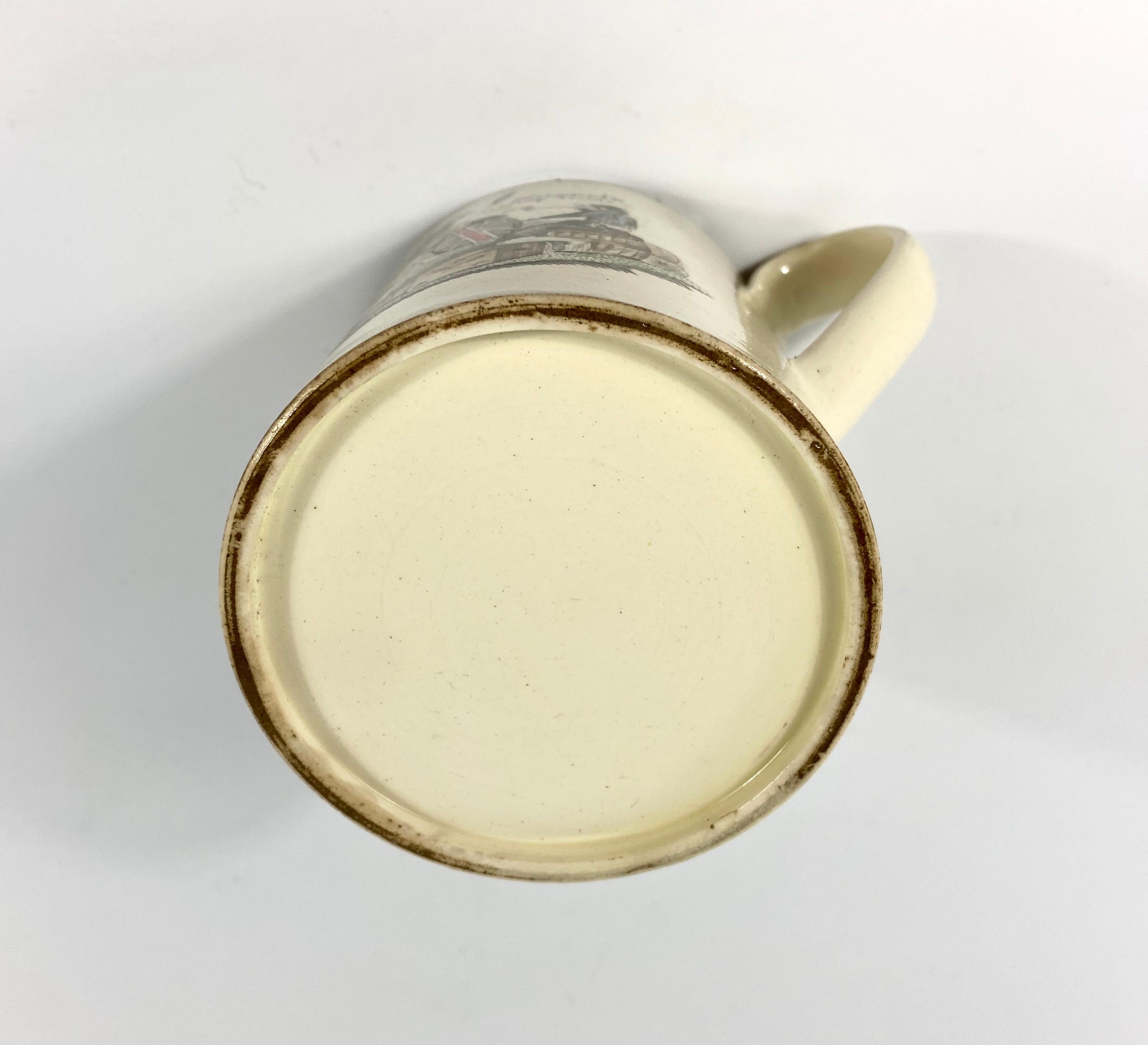 English Creamware ‘Success to Ship Trade’ Mug, circa 1790 5