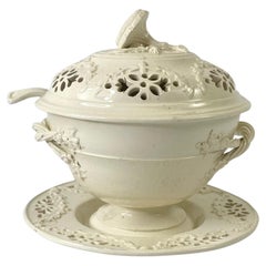 English Creamware Tureen, Cover, Ladle and Stand, C. 1790