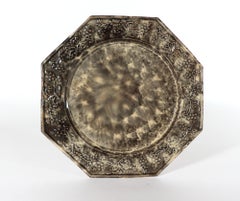 English Creamware Whieldon-type Gray Tortoiseshell Plate