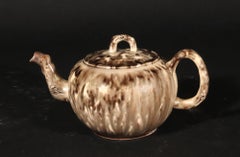 English Creamware Whieldon Type Pottery Teapot and Cover