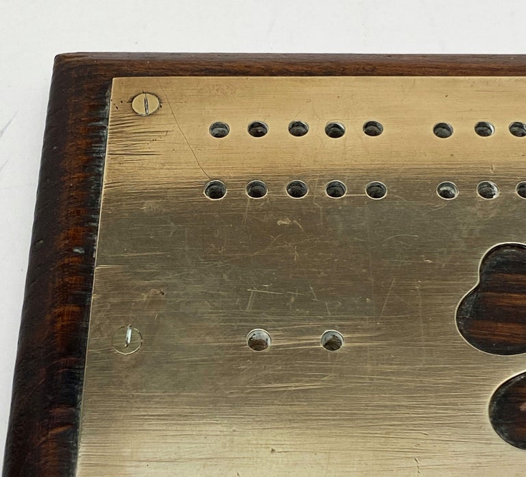 English Cribbage Board of Brass and Wood at 1stDibs | cribbage board ...