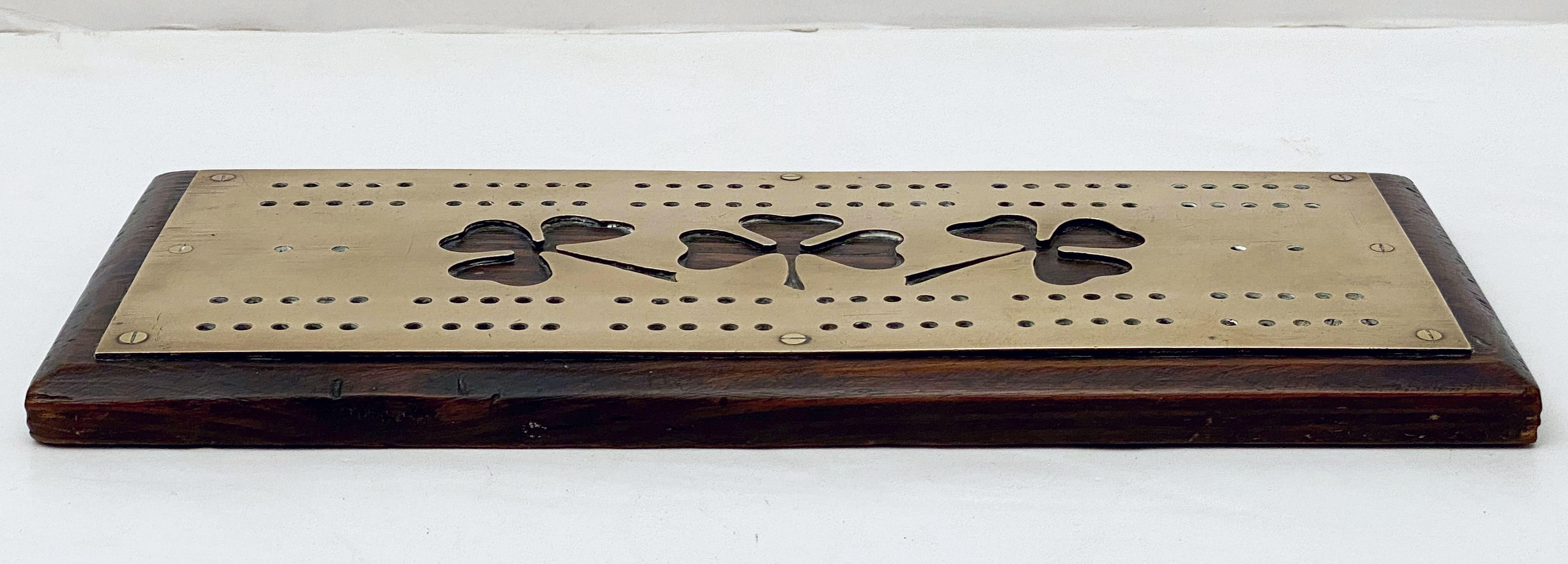 brass cribbage board