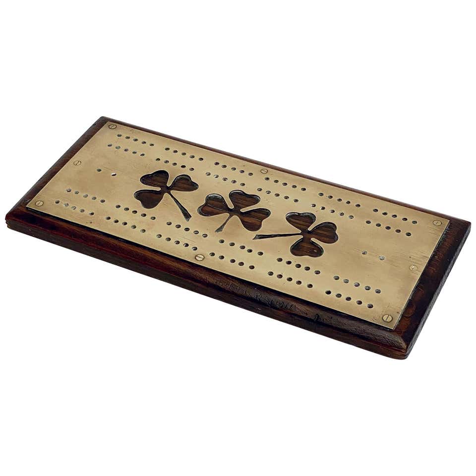 English Cribbage Board of Brass and Wood at 1stDibs | cribbage board ...