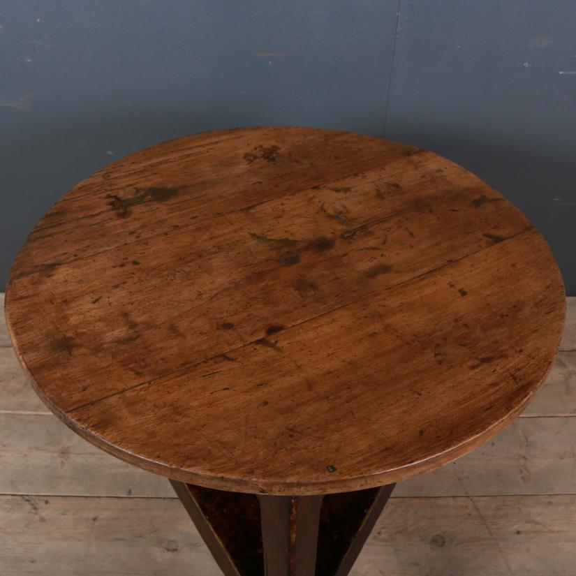 Early 19th century painted pine cricket table with a sycamore top, 1840

Dimensions:
29 inches (74 cms) high
31 inches (79 cms) diameter.

 