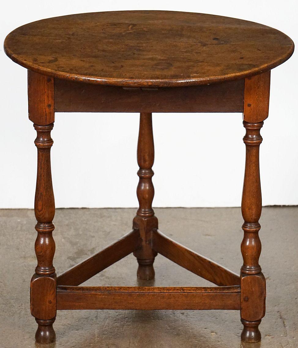 Patinated English Cricket Table of Oak and Ash from the George III Period