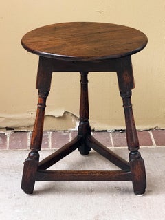 English Cricket Table of Patinated Oak from the Georgian Era