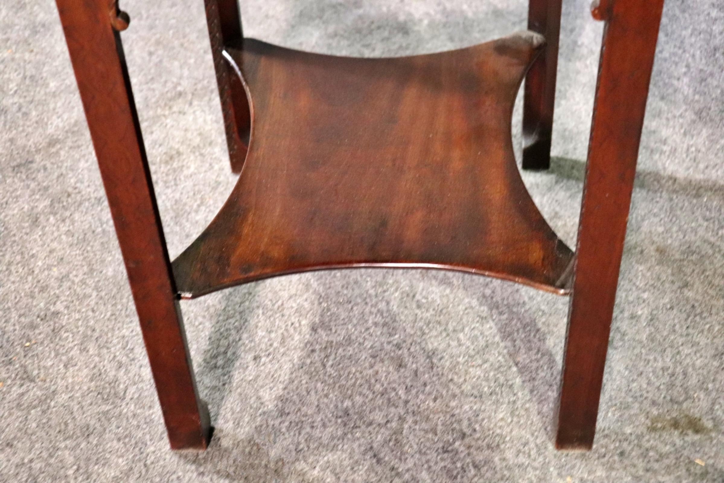 English Crotch Grain Walnut Leather Chinese Chippendale Style Secretary Desk In Good Condition In Swedesboro, NJ