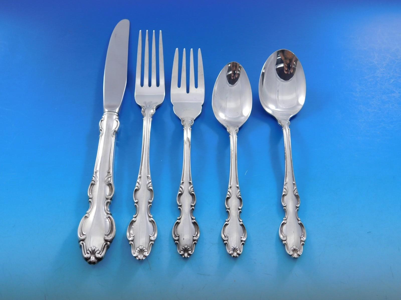 English Crown by Reed & Barton Silverplate Flatware Set for 24 Service 127 pc For Sale 5