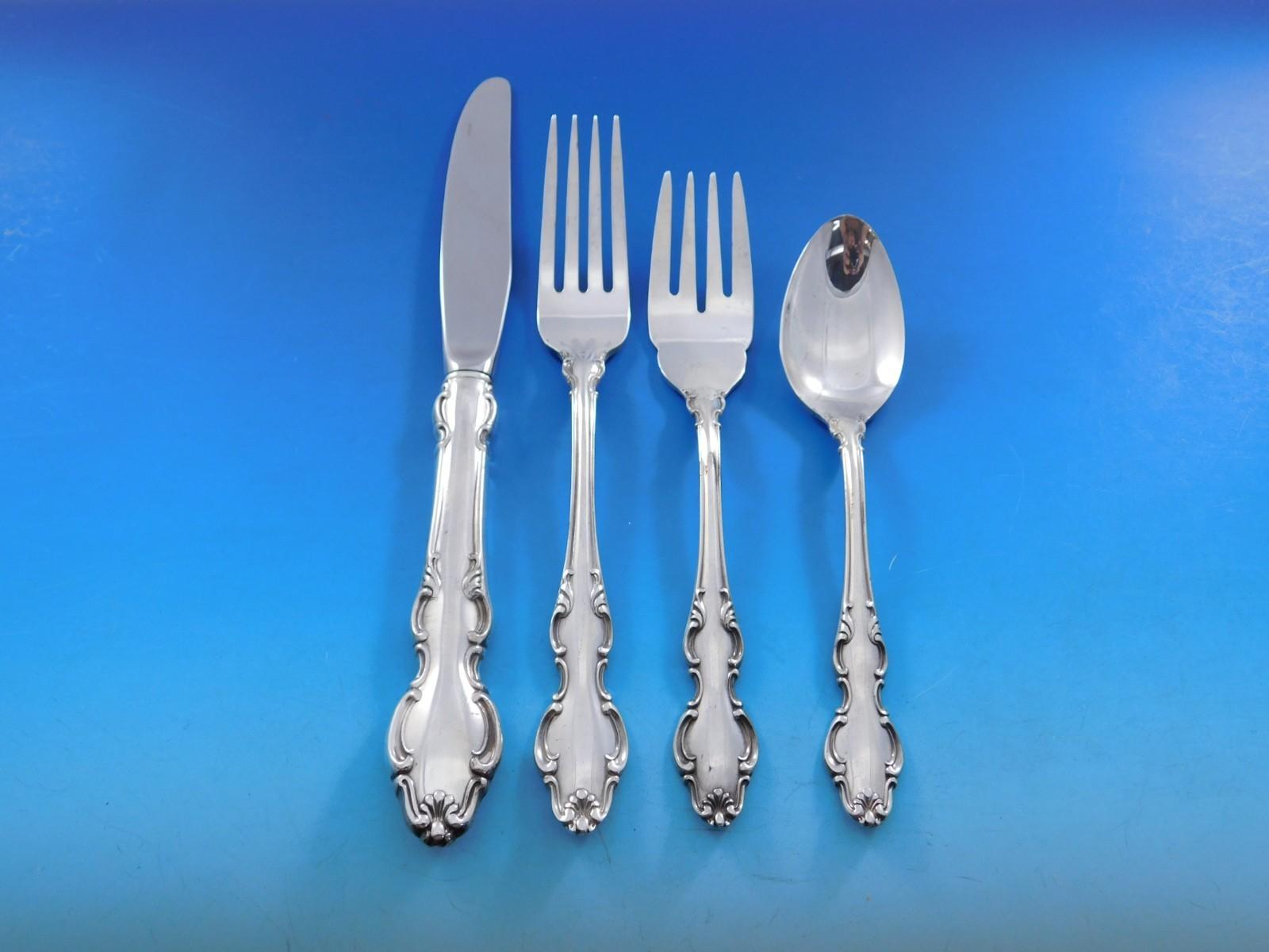 English Crown by Reed & Barton Silverplate Flatware Set for 24 Service 127 pc For Sale 4