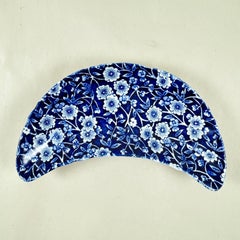 English Crownford China Blue Calico Bone Dish