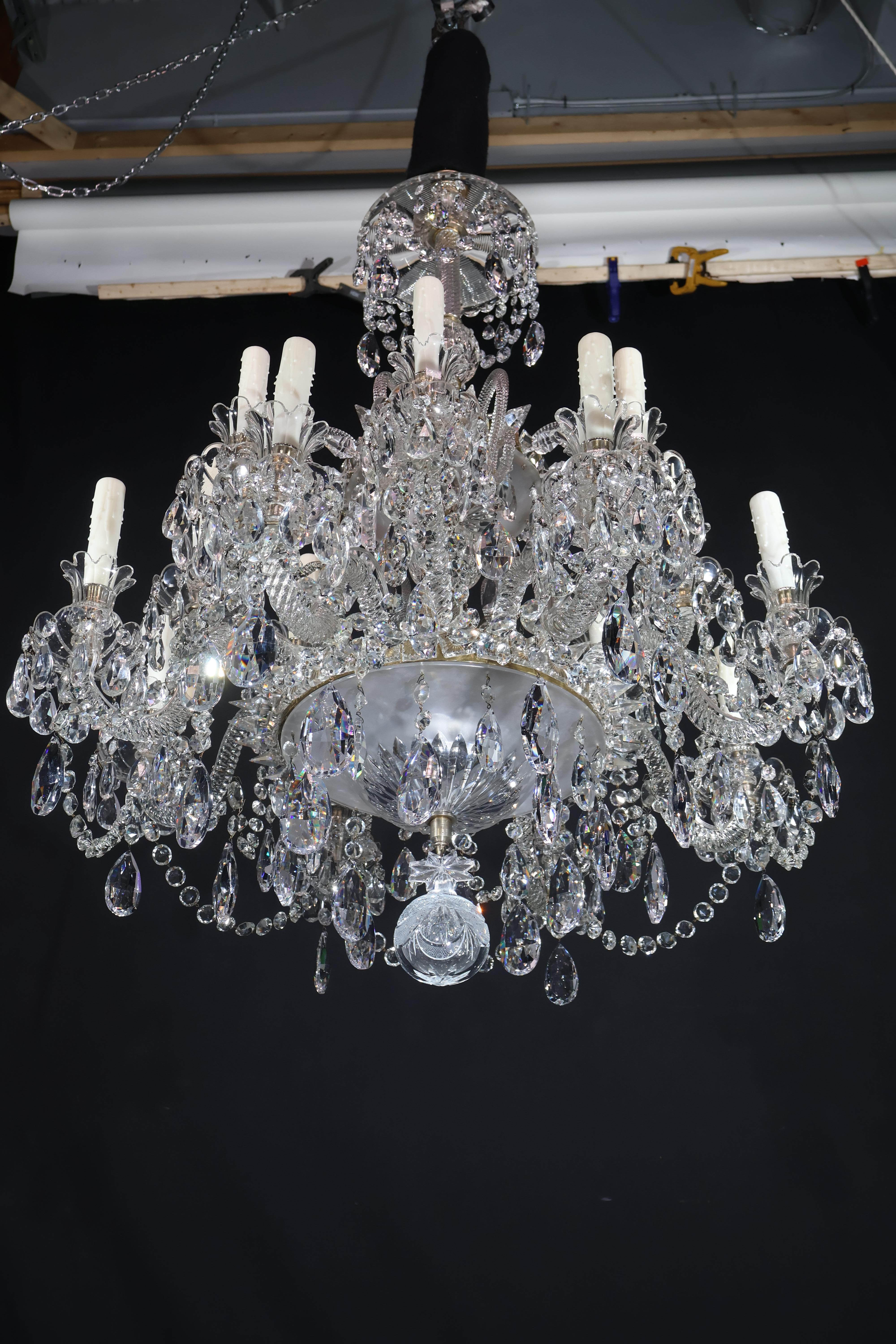 Lampadario di cristallo inglese in vendita 5