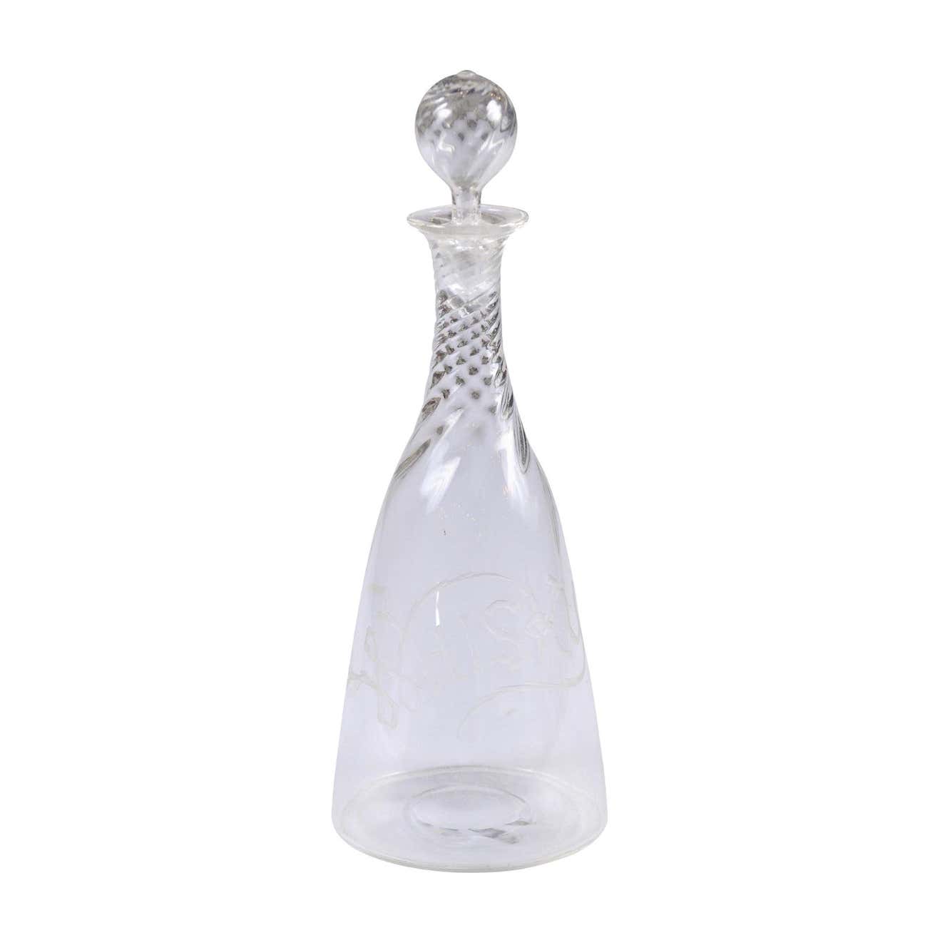 English Crystal Decanter with Stopper and Twisted Accents and Whisky ...