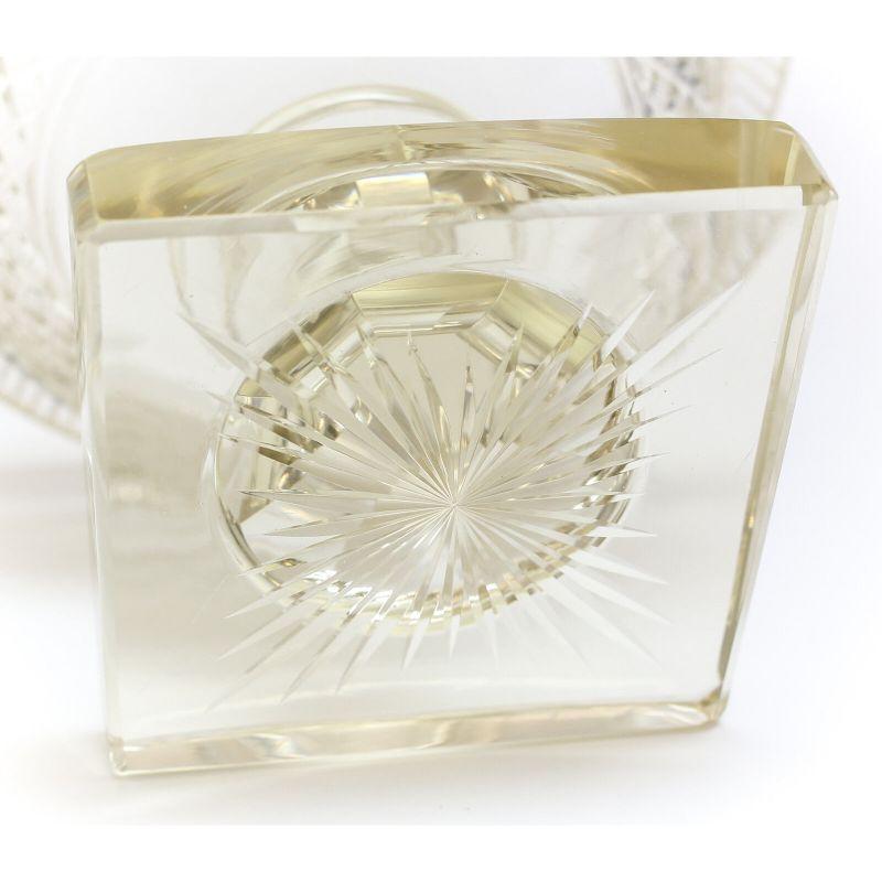 English Crystal Footed Centerpiece Bowl, Hand Cut & Polished, Early 19th Century For Sale 1