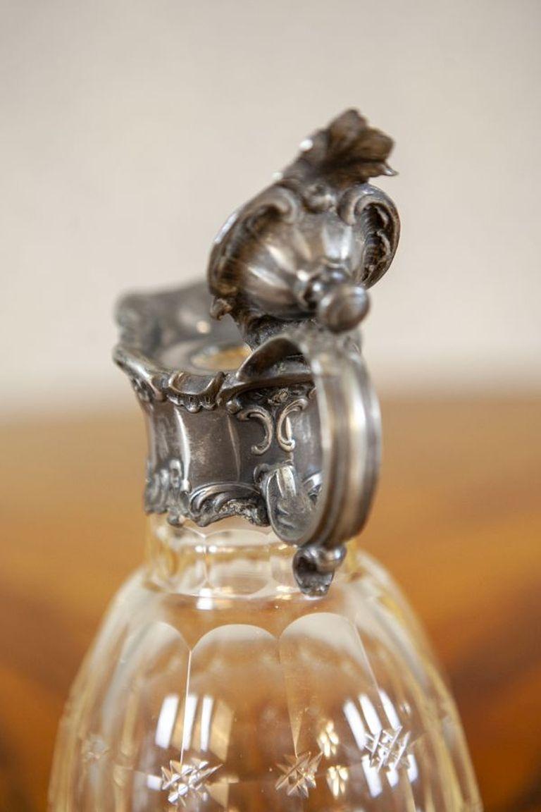 English Crystal Pitcher with Handle from the Turn of the Centuries For Sale 3