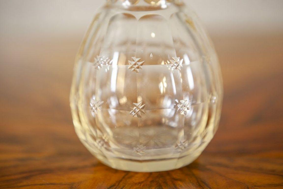 English Crystal Pitcher with Handle from the Turn of the Centuries For Sale 4