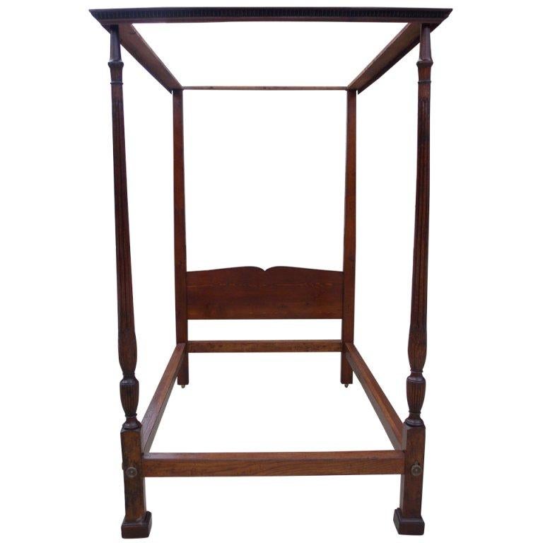 English Cuban Mahogany Tester Bed For Sale
