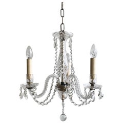 Antique English Cut Crystal Chandelier with Crystal Swags