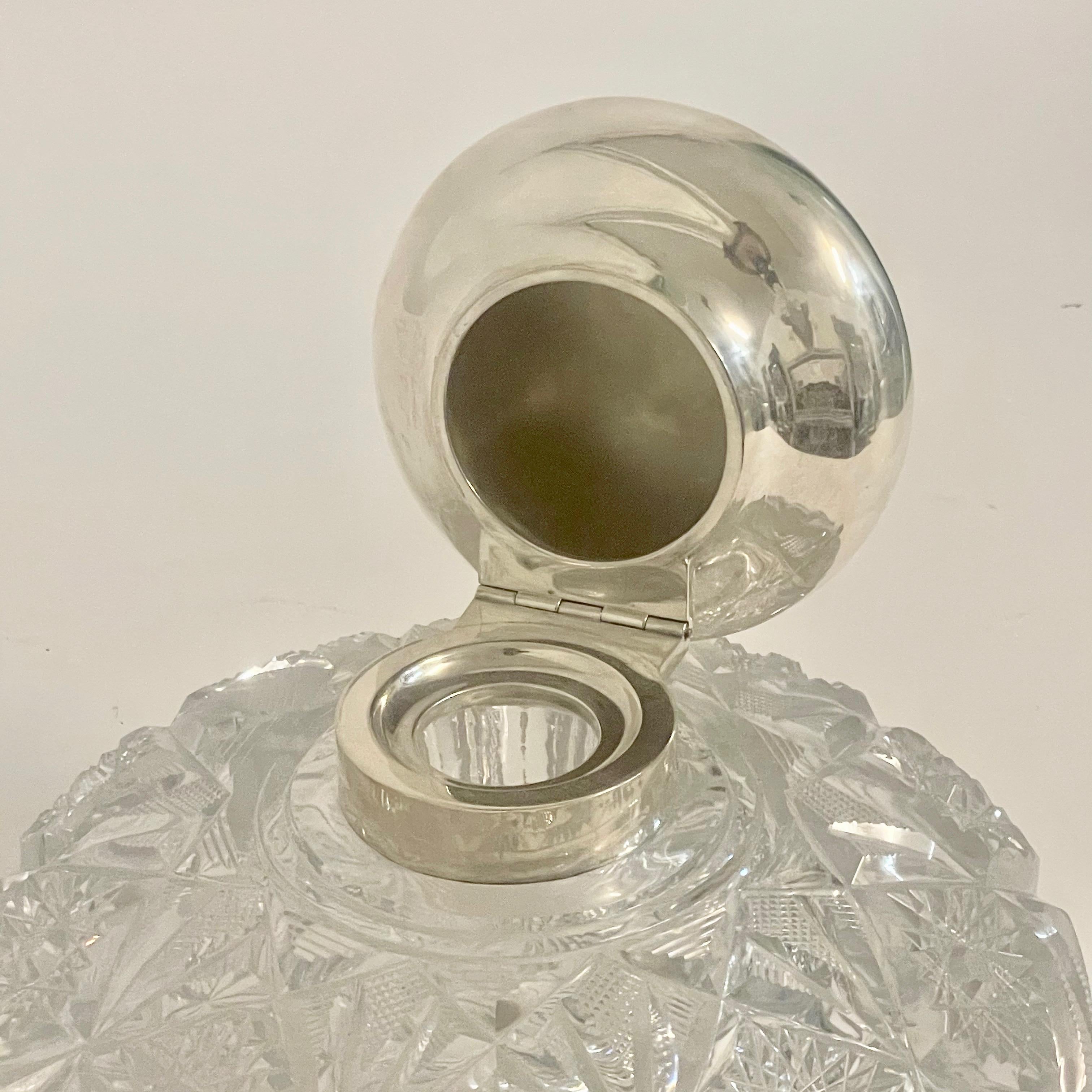 Early 20th Century English Cut Crystal Monumental Inkwell by Middleton & Heath, 1912 For Sale