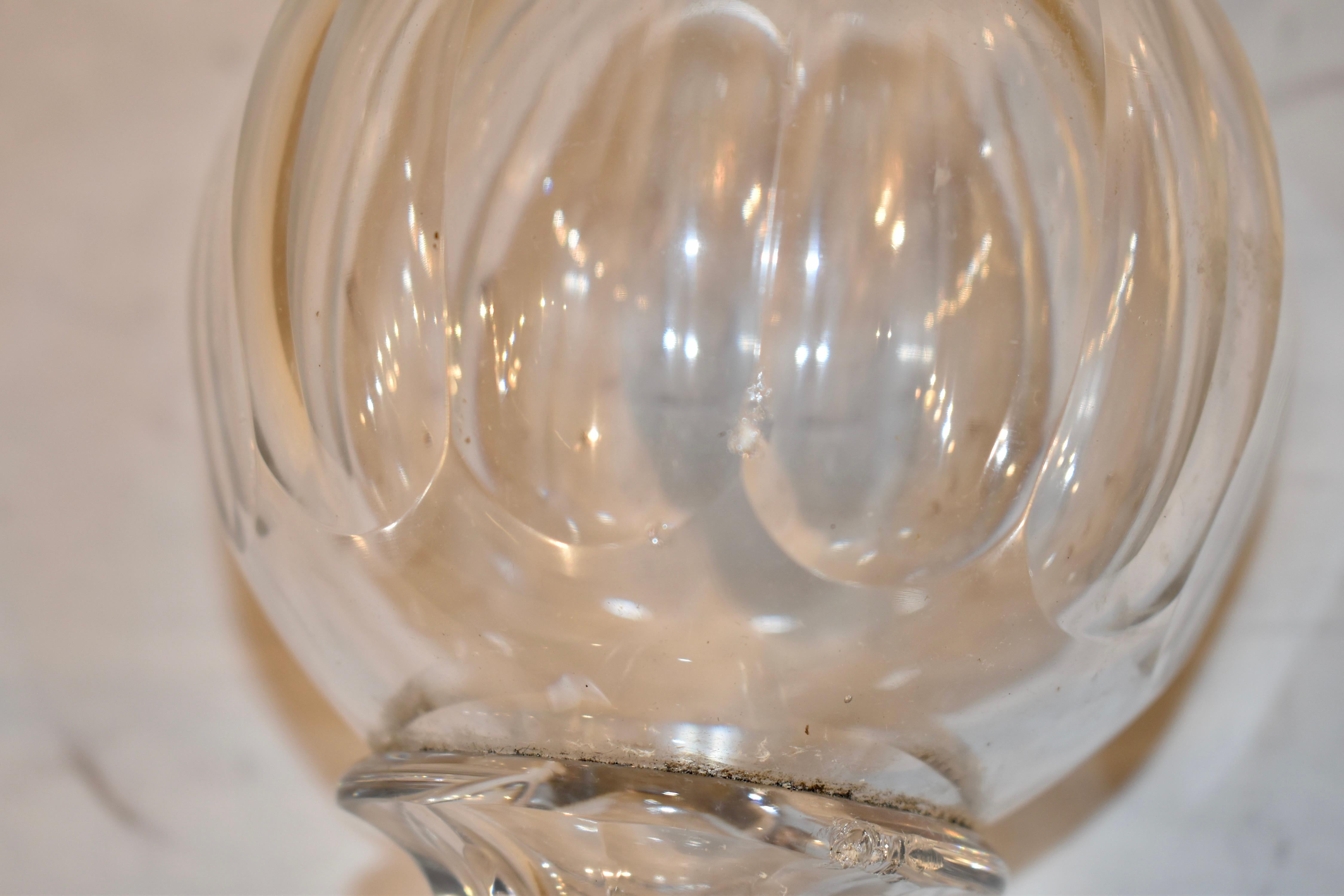 English Cut Crystal Newel Post on a Cast Bronze Base For Sale 2